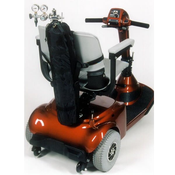 An oxygen tank holder for an electric scooter