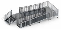 30' Turn Back Commercial Modular Ramp System with 5' x 5' Landing 30" ADA/IBC Step System