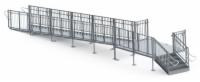 30' Straight Commercial Modular Ramp System with 7' x 10' Landing & 30" ADA/IBC Step System